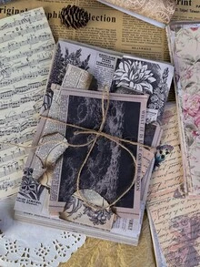 Kit De 30 Piezas De Suministros De Scrapbooking Aesthetic, Papel De Decoración Artesanal Y Estética De 15 Diseños, 2 De Cada Diseño, Para Un Total De 30 Piezas, Para Planificadores, Bullet Journaling, Junk Journal, Manualidades Retro - Multicolor - Ver 2