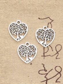 20 Chiếc Quyến Rũ Trái Tim Đời Cây Cổ Vàng Đồng Màu Bạc Mặt Dây Đồ Trang Trí Làm Những Phát Hiện Đồ Trang Sức - Màu Bạc Cổ - Xem 2