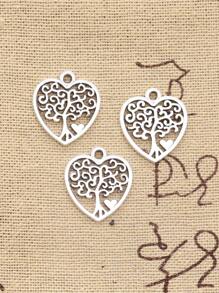 20 Chiếc Quyến Rũ Trái Tim Đời Cây Cổ Vàng Đồng Màu Bạc Mặt Dây Đồ Trang Trí Làm Những Phát Hiện Đồ Trang Sức - Màu Bạc Cổ - Xem 1