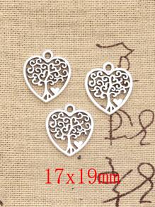 20 Chiếc Quyến Rũ Trái Tim Đời Cây Cổ Vàng Đồng Màu Bạc Mặt Dây Đồ Trang Trí Làm Những Phát Hiện Đồ Trang Sức - Màu Bạc Cổ - Xem 3