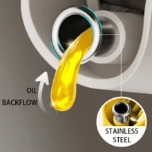 1pc 500ml Four Color Automatic Open & Close Anti-leakage & Wall-mounted & Gravity Oil Bottle - Mustard Yellow - View 4