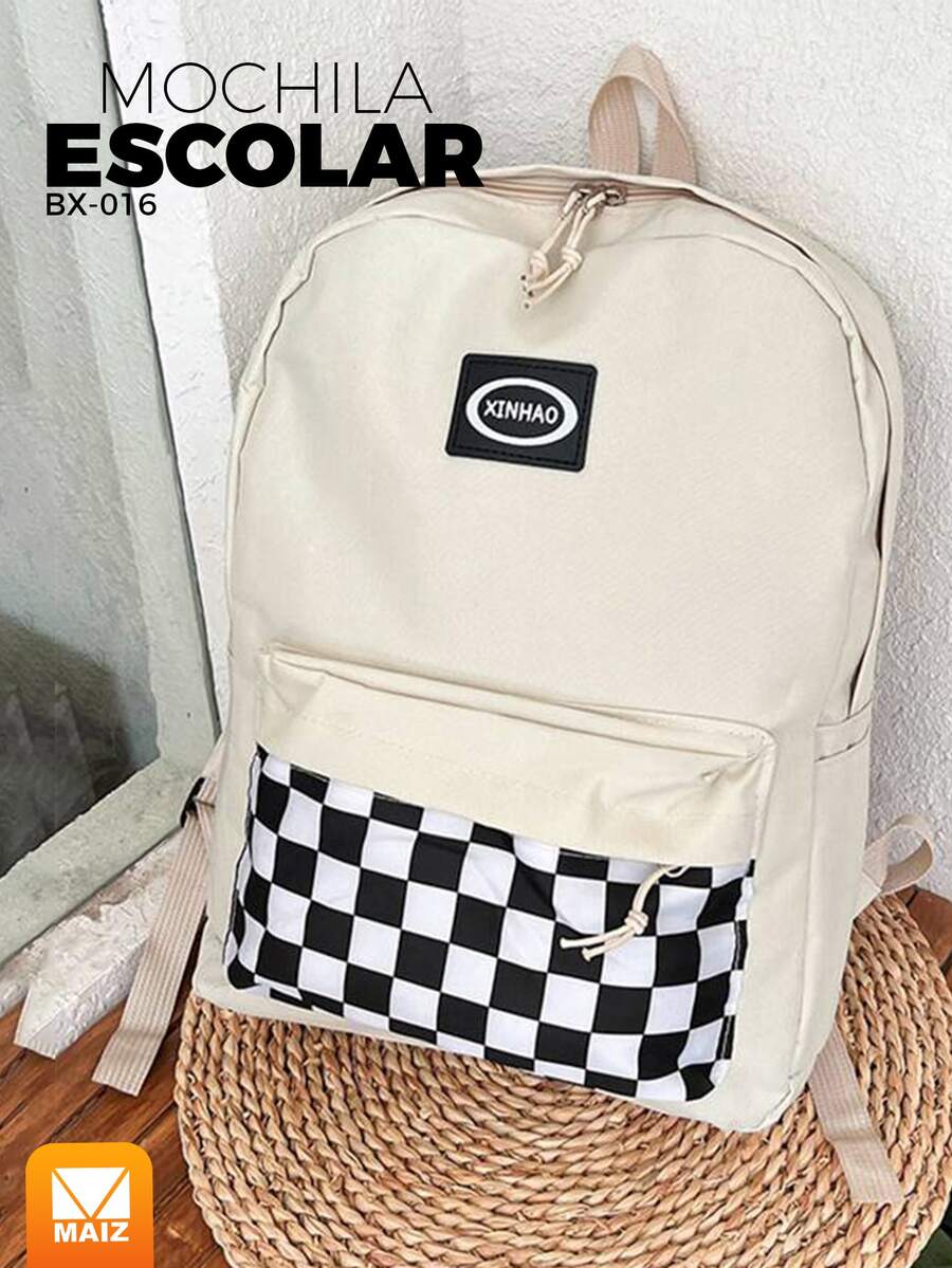 School Backpack - White - View 1