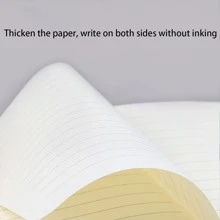 1本日記筆記本帶彈性帶,簡單且皮膚般質感pu封面,適用於學生文具 - 藍色 - 查看 6
