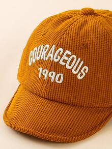 1pc Spring/autumn Unisex Baby Letter Embroidery Plain Baseball Cap - Brown - View 4