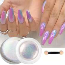 Shell Pearl Nail Powder Pigment Mirror White Rubbing On Nail Glitter Dust Chrome Aurora Manicure Nail Art Decoration - White - View 1