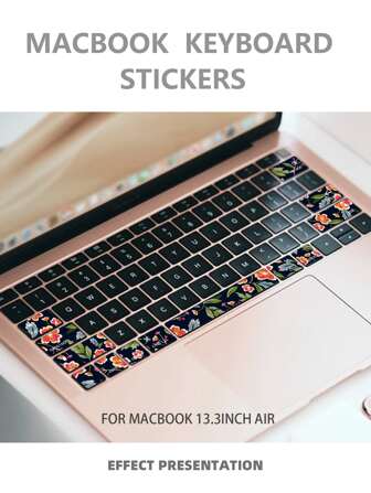 Pegatina Con Patrón De Flor Compatible Con Macbook Air