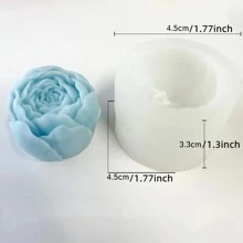 1pc Flower Aromatherapy Candle Silicone Mold For Making Car Decoration, Aromatherapy Plaster Crafts Diy - White - View 4