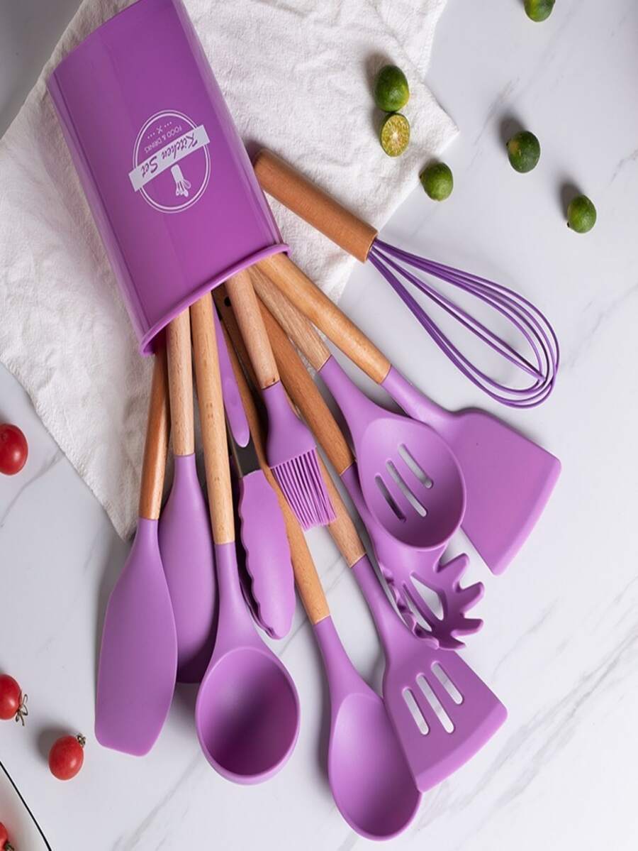 Conjunto De Utensilios De Cocina Morados De 12 Piezas - Traje morado 12 piezas - Ver 1