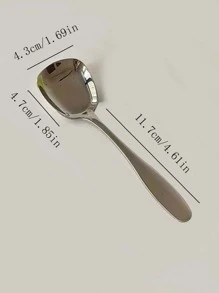 1 件裝廚房用家用銀湯匙 - 銀色 - 查看 4