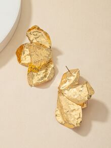 1 Paar europäischer und amerikanischer Stil goldfarbene asymmetrische geometrische Muster Blumen & Blätter Vintage Ohrringe, tolles Geschenk für Frauen zu Valentinstag, Muttertag, Mutter