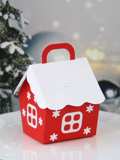 10入組聖誕糖果盒,紅色迷你房型禮品包裝盒,適用於聖誕派對裝飾