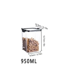 1pc Food Sealed Jars, Transparent Grains Miscellaneous Storage Plastic Jars, Boxes, Snacks, Dry Goods, Tea Storage Jars, Kitchen Supplies - Black - View 9