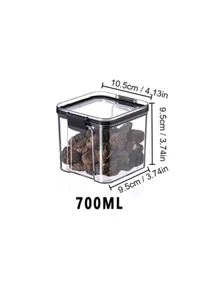 1pc Food Sealed Jars, Transparent Grains Miscellaneous Storage Plastic Jars, Boxes, Snacks, Dry Goods, Tea Storage Jars, Kitchen Supplies - Black - View 8