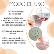 Bolsa De Almacenamiento Al Vacío Con Gancho Para Guardar Ropa Ahorra Espacio En Closet Reutilizable Compresión Empaque Comprimir - 105x70x20x20 cm - Ver 3