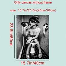 2pcs Sexy Woman Modern Toilet Wall Art Canvas Painting For Home Decor Wall Printing Painting No Frame,Poster Gifts Birthday Graduation
