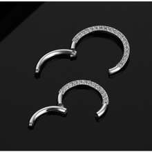 1入組時尚不銹鋼平底方晶鋯石鼻環穿孔首飾合適的適用於日常穿著兩者男性和女性 - 鋼色 - 查看 3