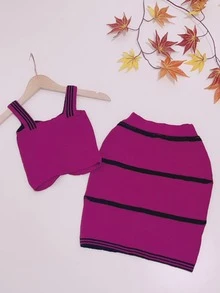 Women Sweater Co-ords - 中紫紅色 - 查看 3