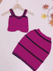 Women Sweater Co-ords - 中紫紅色 - 查看 2