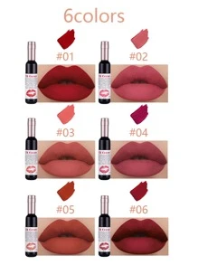 Fit Colors 啞光唇彩,1入組霧面不褪色持久穿戴保濕液體口紅不易脫妝輕便質感紋理唇釉 - 06 Heartthrob - 查看 5