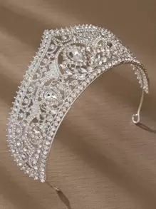 1入款女士奢華鑲鑽婚禮新娘皇冠，歐式派對裝飾皇家頭飾