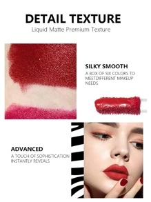 Fit Colors 啞光唇彩,1入組霧面不褪色持久穿戴保濕液體口紅不易脫妝輕便質感紋理唇釉 - 06 Heartthrob - 查看 10