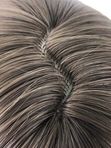 22 英寸合成纤维女士长直发假发，适合日常佩戴，带有冷棕色空气刘海