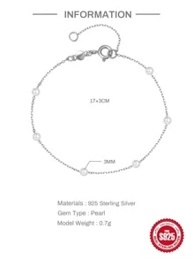 1PC s925 Sterling Silver Elegant Bracelet For Woman Daily Decoration Fine Bracelet