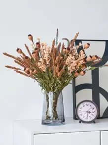 1 Bouquet Artificial Poppy Fruit And Ear Of Wheat Mixed Bunch, Perfect For Wedding Opening Ceremony Decoration, Autumn Home Living Room Dining Room Decor, Country Style, Valentine Day, Gift Gifts Birthday Graduation Home Decor Back To School School Supplies