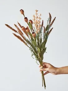 1 Bouquet Artificial Poppy Fruit And Ear Of Wheat Mixed Bunch, Perfect For Wedding Opening Ceremony Decoration, Autumn Home Living Room Dining Room Decor, Country Style, Valentine Day, Gift Gifts Birthday Graduation Home Decor Back To School School Supplies