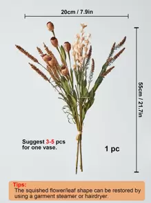 1 Bouquet Artificial Poppy Fruit And Ear Of Wheat Mixed Bunch, Perfect For Wedding Opening Ceremony Decoration, Autumn Home Living Room Dining Room Decor, Country Style, Valentine Day, Gift Gifts Birthday Graduation Home Decor Back To School School Supplies