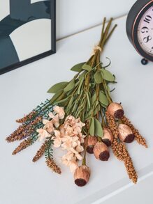 1 Bouquet Artificial Poppy Fruit And Ear Of Wheat Mixed Bunch, Perfect For Wedding Opening Ceremony Decoration, Autumn Home Living Room Dining Room Decor, Country Style, Valentine Day, Gift Gifts Birthday Graduation Home Decor Back To School School Supplies