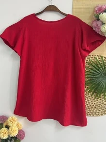 Women Tops - 紅色 - 查看 3