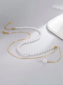 珍珠項鍊簡約風格圓形吊墜派對禮物女性精品店首飾類