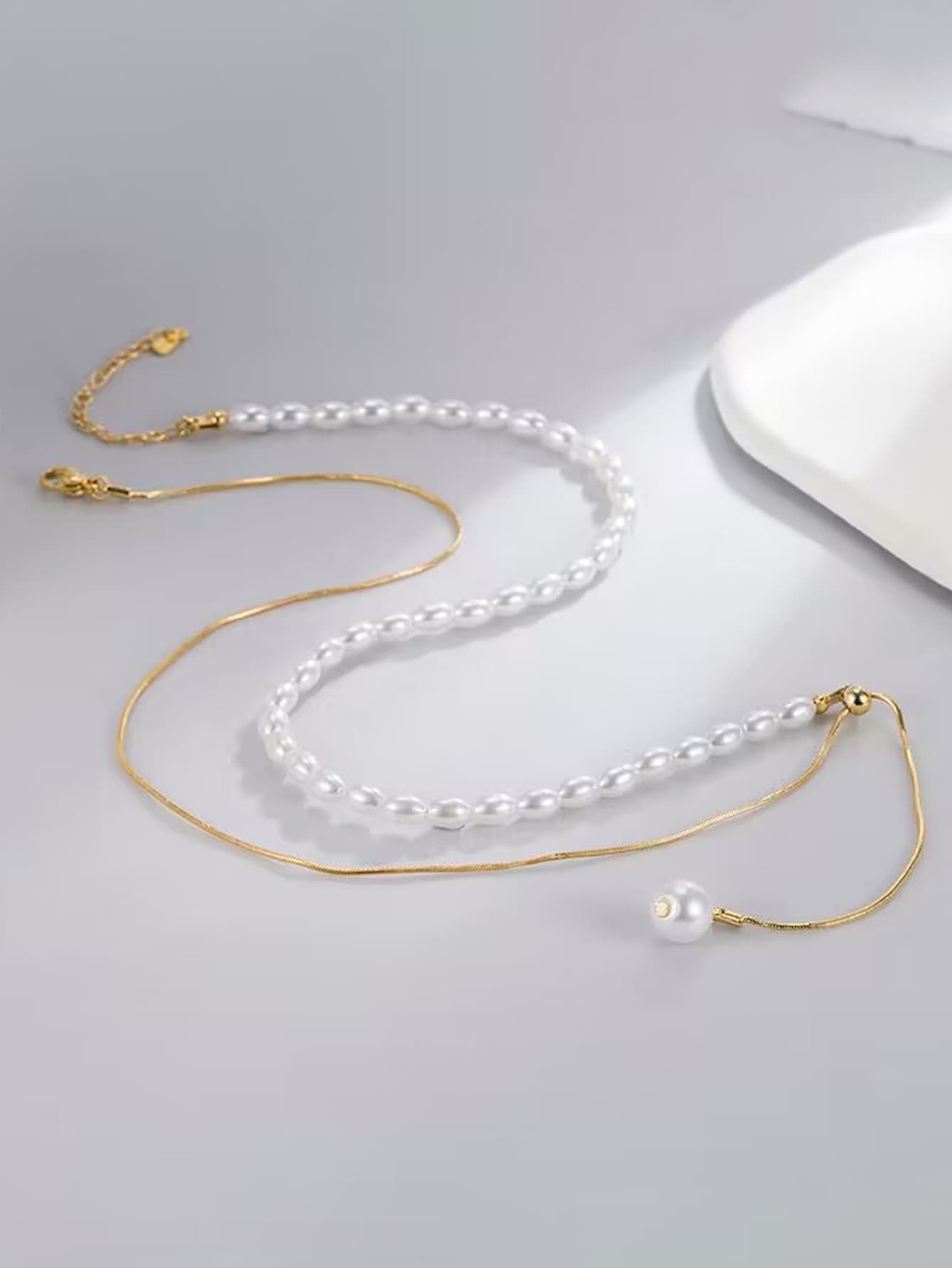 珍珠項鍊簡約風格圓形吊墜派對禮物女性精品店首飾類