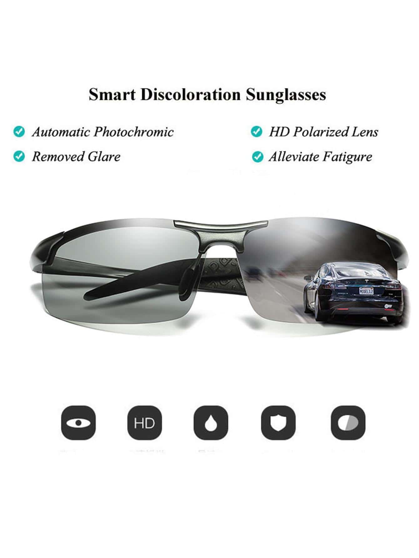 1 Pièce De Soleil Photochromiques En Alliage D'aluminium Et De