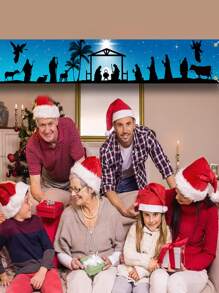 1 stuk , Scène Kerstmis Kerstmis Banner Groot Xmas Teken Voor Kerstmis Decoraties