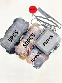 755入組女士素色髮飾套裝適用於日常生活 - 彩色 - 查看 2