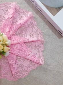 Diy服飾配件15cm寬粉色蕾絲邊,1入組2米 - 粉色 - 查看 5