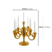 1pc Vintage European Style Birthday Cake Topper Decor With Candle Holder - Bronze - View 7