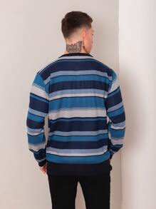 suéter de lã masculino - Azul - Visão 2