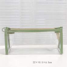 1入組透明極簡風格筆袋 - 藍色 - 查看 5