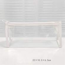 1入組透明極簡風格筆袋 - 藍色 - 查看 7