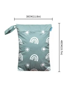 1个干湿两用可重复使用尿布袋，防水，适合装泳衣、沙滩、泳池和健身房用品！婴儿派对、家居装饰、礼物 - 綠色 - 查看 2