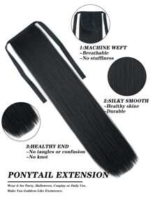 Extension De Coleta, Extensión De Coleta Recta Y Sintética Para Mujeres - Negro - Ver 6