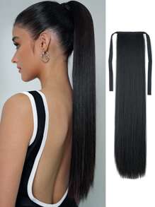 Extension De Coleta, Extensión De Coleta Recta Y Sintética Para Mujeres - Negro - Ver 1