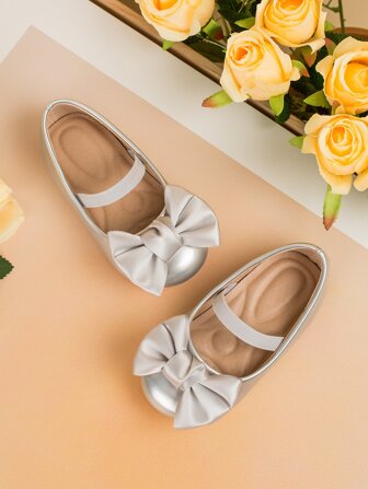 1 par de zapatos blandos para bebés y niños pequeños con diseño de lazo y almohadilla de masaje con suela antideslizante, adecuados para primavera, verano, otoño e invierno