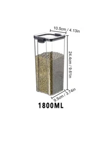 1pc Food Sealed Jars, Transparent Grains Miscellaneous Storage Plastic Jars, Boxes, Snacks, Dry Goods, Tea Storage Jars, Kitchen Supplies - Black - View 11