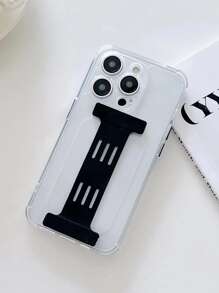 1 Pieza Brazalete Elegante Con Funda De Teléfono Transparente, Compatible Con Iphone Samsung - Negro - Ver 2