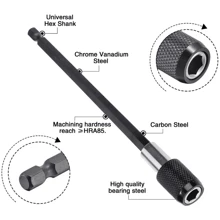 3 CÁI/1 CÁI Lục giác Nhanh Giải phóng Tự Khóa Gia hạn Dán Điện lực Máy khoan Tài xế Nhanh Chuyển nhượng Dán Cái vặn vít Gia hạn Dán Công cụ 1/4 Inch Tự Khóa Từ tính Cái vặn vít Gia hạn Dán - 60/100/150mm Nhanh Giải phóng Đối với Nhanh Chuyển nhượng & Mạnh mẽ Từ tính - màu đen - Xem 6