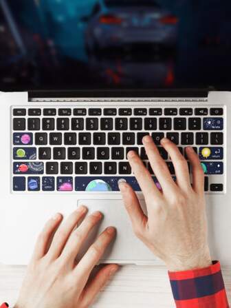 卡通圖案貼紙,適用於macbook Air